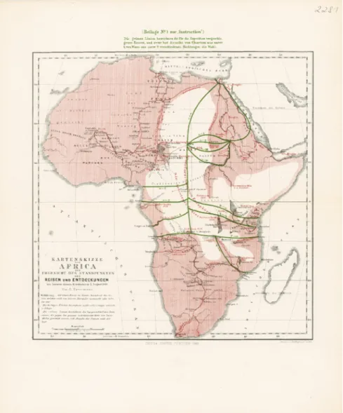 Abb. 11  Deutsche Wege ins Wadai: „Beilage No. 1 zur ‚Instruction‘“, August Petermann, 1864