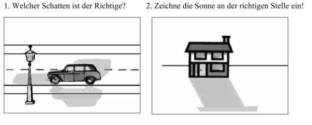 Abbildung 3: Aufgaben zum Überprüfen (www.paed.uni-muenchen.de/supra/licht_und_schatten/1_ 