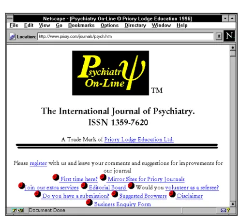 Abbildung 9.2: Das Startbild von „Psychiatry On-line“