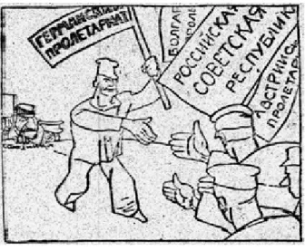 Abb. 2: „Es lebe Sowjet- Sowjet-deutschland“, Karikatur  anlässlich der  November-revolution