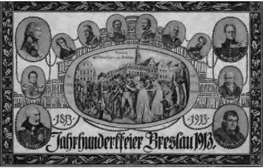Abb. 3   Jahrhundertfeier, „Patriotische Postkarte“, 1913. Sammlung Małgorzata Urlich-Kornacka,  Wrocław.