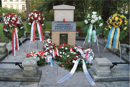 Abb. 3   Feierliche Einweihung des Denkmals Poniatowski am 19. Oktober 2013, zum 200. Jahrestag  seines Todes, am Poniatowski-Plan in Leipzig