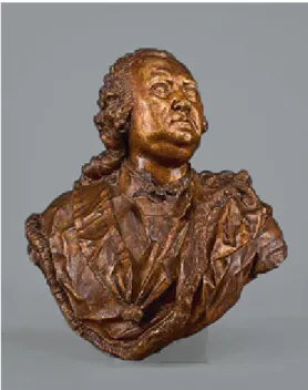 Abb. 1: Franz Xaver Messerschmidt, Gerard van Swieten,  1769, Blei-Zinn-Legierung, vergoldet, Galerie Belvedere  Wien.