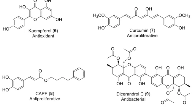 Figure 6: Some biological active ,-unsaturated carbonyl compounds. 