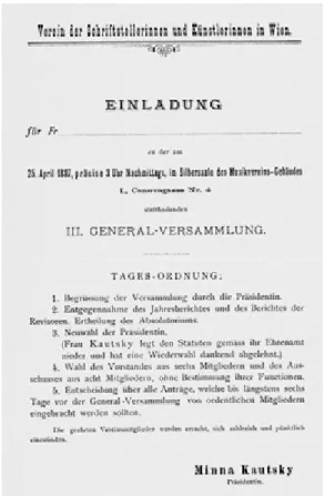 Abbildung 5: Einladung zur  Generalversammlung v. Jänner  1887 ( IISG)