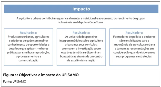 Figura 1: Objectivos e impacto do UFISAMO 