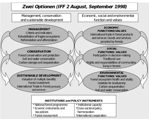 Abbildung 10: Zwei mögliche Optionen, um Elemente eines möglichen Instruments einzuordnen, IFF 2 1998