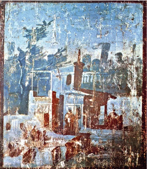 Abb. 2:  Fiktives Landschaftsgemälde mit Rahmen innerhalb eines größeren   Dekora tions zusammenhanges  der  domus aurea in Rom, um 60 n