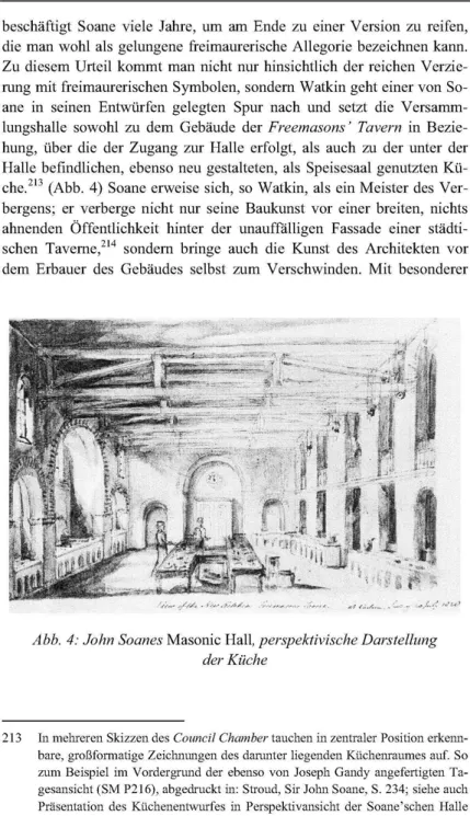 Abb.  4:  John Soanes Masonic Hall, perspektivische Darstellung  der Küche 