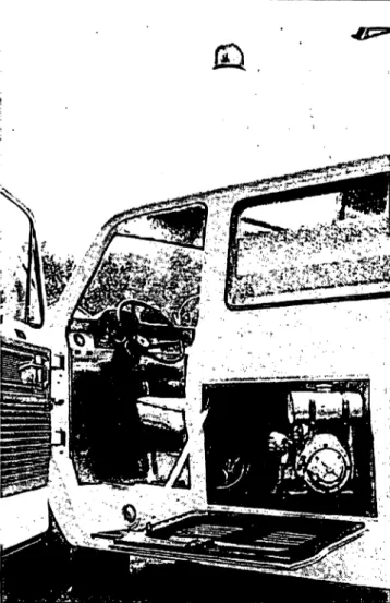 Fig. 4. 220 volt generator in the side compartment of the ambulance.