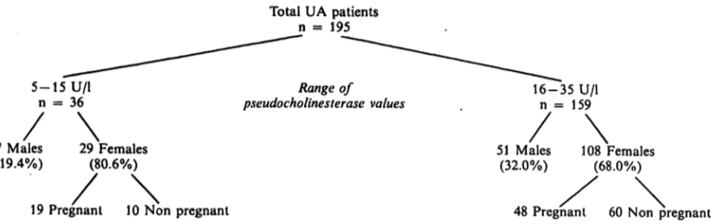 Fig. 3. Analysis of the genotype UA patients included in this study.