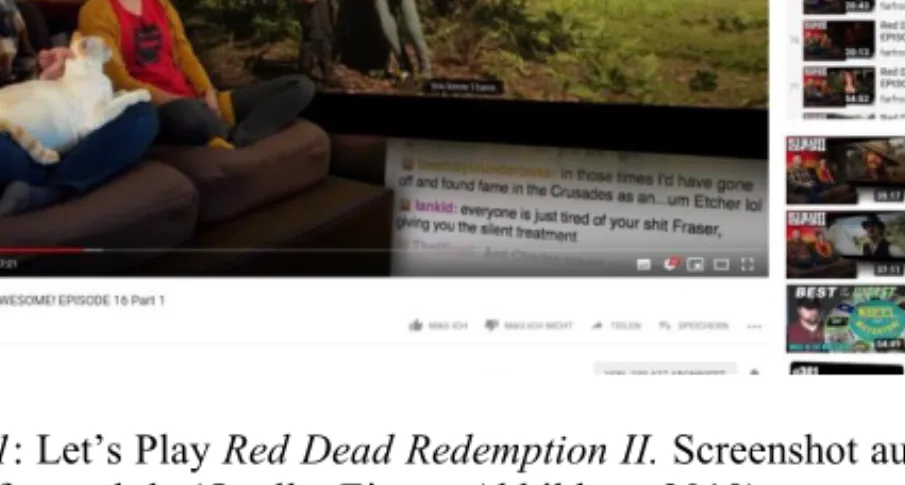 Abbildung 1: Let’s Play Red Dead Redemption II. Screenshot aus dem Vi- Vi-deo von farfromsubtle (Quelle: Eigene Abbildung 2019) 