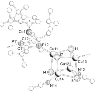 Abbildung  20:  Ausschnitt  aus  der  Molekülstruktur  von  12  (H-Atome  sind  zur  besseren  Übersicht  nicht  gezeigt)