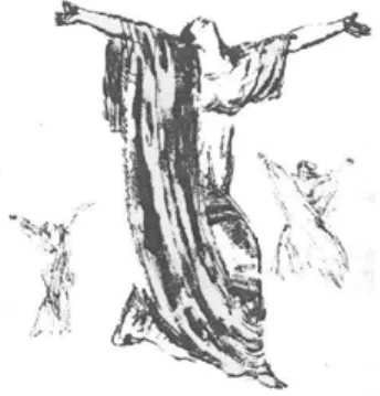 Abb.  10 Eine Zeichnung von Leon Bakst zeigt Duncan zur  Revolutionshymne tanzend. 