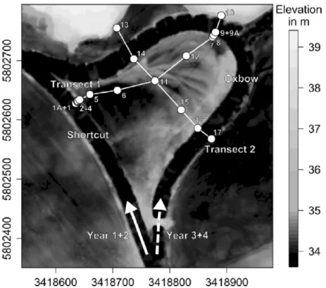 Figure 3.2-1: Elevation map based on a LIDAR-Scan from 3 rd  December 2009 with 1 m grid size and  0.3 m resolution for altitude in projection ETRS89 UTM Zone 33