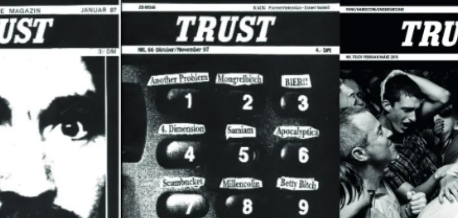 Abb. 4:  Bildcluster TRUST: Trust #4 (1987), TRUST #66 (1997),  TRUST #170 (2015) 