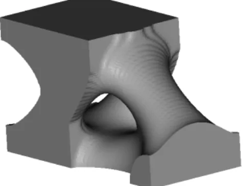 Figure 8. Cantilever beam simulation with N = 2, d = 3 and checkerboard initial data.