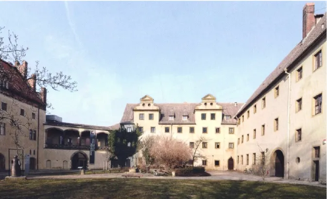 Abb. 2: Collegium Augusteum (Hofansicht) mit Seitengebäude und Lutherhaus 