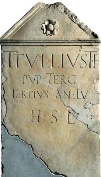 Fig. 2 Stele of T. Tullius Tertius, Siscia, today   Archaeological museum Zagreb (CRO),  
