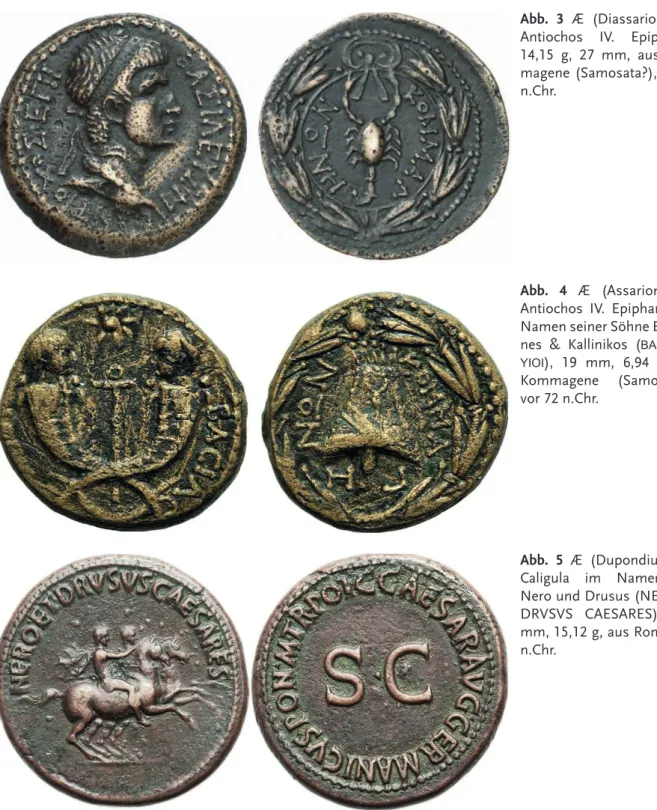 Abb. 5 Æ (Dupondius) des  Caligula im Namen des  Nero und Drusus (NERO ET  DRVSVS CAESARES), 28,6  mm, 15,12 g, aus Rom, 37/8  n.Chr.