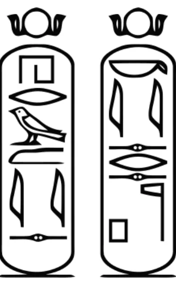 Fig. 5: The Roman and Caesar the God Cartouches from Kalabsha Gate.