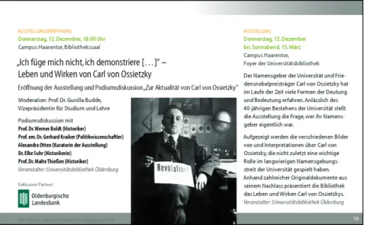 Abb. 2: Einladung zur Eröffnung © Carl von Ossietzky Bibliothek Oldenburg.