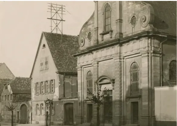 Abb. 6. Das reformierte Schulhaus stand nördlich der ehemals reformierten Kirche, der heutigen  evangelischen Stadtkirche