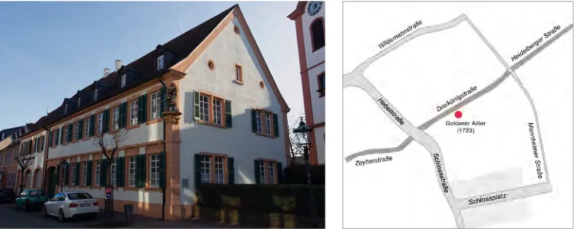 Abb. 5. Das Gebäudeensemble in seiner heutigen Form entstand erst nach dem Aufenthalt  der Mozarts im benachbarten Roten Haus.