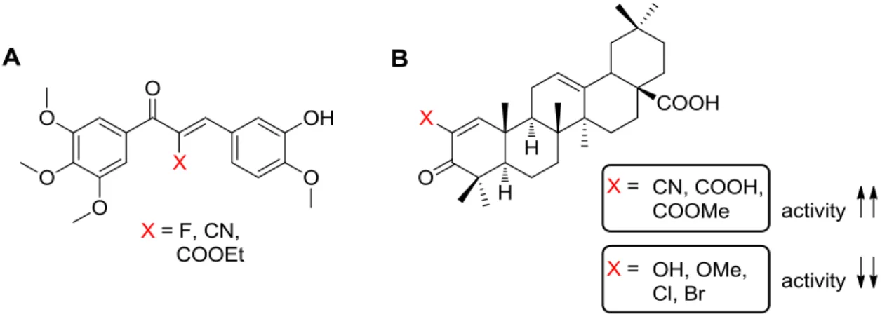Figure 14: -X-Chalcones investigated by Yamamura. 27