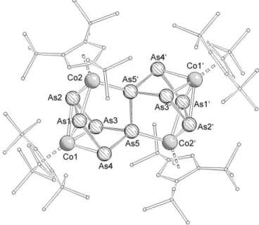Abbildung  15:  Molekülstruktur  von  35  im  Festkörper.  Die  Wasserstoffatome  sind  wegen  der  besseren  Übersicht  nicht  abgebildet