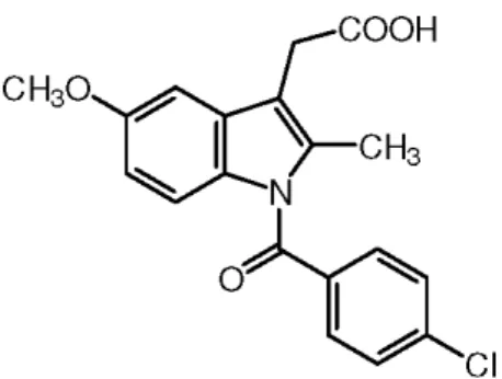 Abbildung 4: Chemische Strukturformel von Indomethacin C 19 H 16 ClNO 4 .  