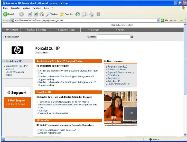 Abbildung 4: Screenshot der Internetseite der Firma Hewlett-Packard Electronics                                                   
