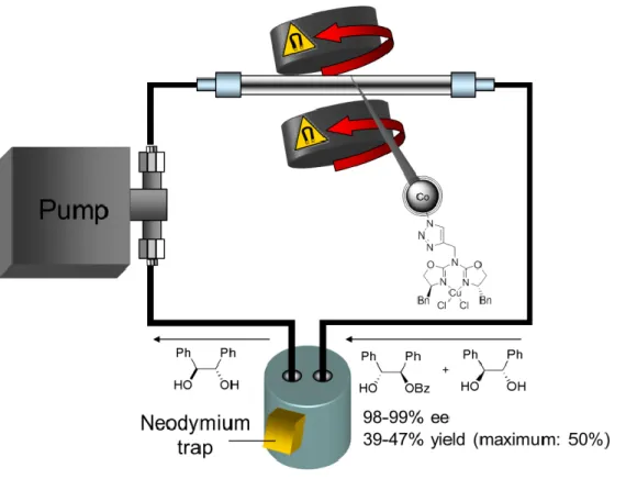 Figure 1. Cu(II)-azabis(oxazoline) complexes immobilized on magnetic Co/C nanoparticles for contin- contin-uous-flow kinetic resolutions