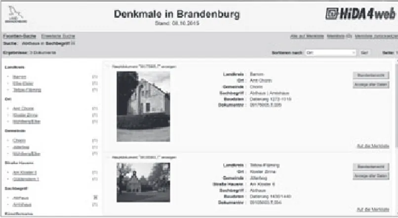 Abbildung 1: Online-Datenbank „Denkmalliste des Landes  Brandenburg“ – Screenshot [07