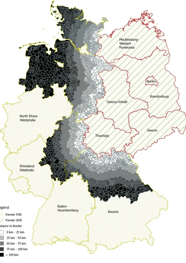Figure 3: Distances to inner German border