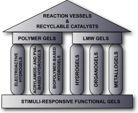 Figure 6: Classification of gels applied as reaction vessels and recyclable catalyst.[27]