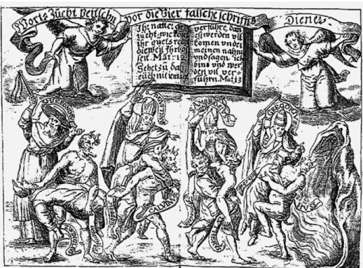 Abb.  6  :  Giambattista  Marino  :  Wort-Zucht-Peitschen, Titelkupfer der Ausgabe Wien 1655  ; Herzog August-Bibliothek, Wolfenbüttel.