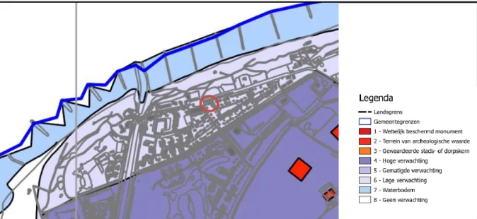 Figuur 12: Uitsnede Archeologiebeleid 1 e  herziening gemeente Sluis 