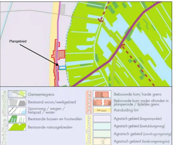 Figuur 4.1: Uitsnede structuurplankaart (Bron: Gemeente Weststellingwerf) 