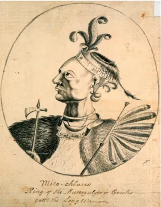 Fig. 1. William Bartram, sketch of Mico-Chlucco. (Photo courtesy of the American Philosophical  Society.) 