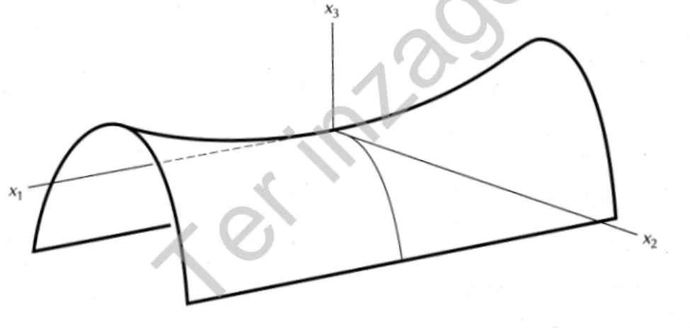 Figuur 3.2: Grafiek van de functie Q 3 met Q 3 (x 1 , x 2 ) = x 2 1 − x 2 2 een indefiniete vorm.
