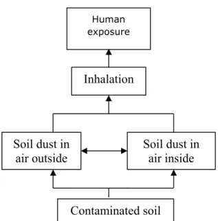 Figure 4.4 Pathways of exposure via soil inhalation. 