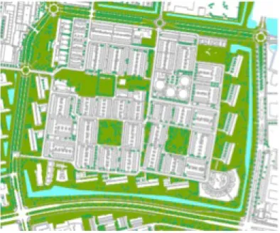 Figuur 3. Huidige groen in de buurt (Bron: Masterplan Openbare Ruimte 2020,  Gemeente Breda 2009) 