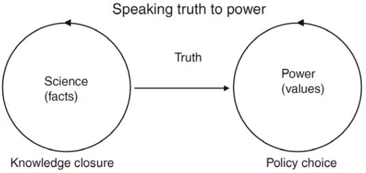 Figure 5: Speaking truth to power (Jasanoff and Wynne 1998) adapted from  Beck (2011) 