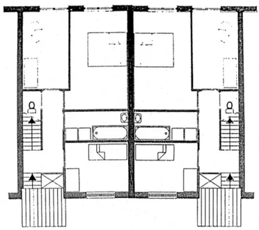 Figure 7.9 - Plans of two adjoining row houses. 