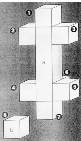 figuur 1  mogelijke posities voor de liftmachinekamer ten opzichte van de liftschachten 