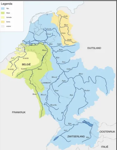 Figuur 1. Stroomgebieden in Nederland (Bron RIWA). 