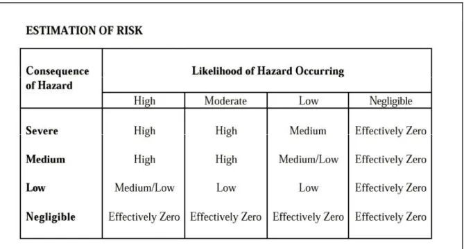 Table 1. Estimation of risk according to EMEA (1996).