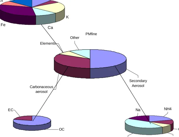 Figure 3: Composition of PM 2.5  at an urban site (based on a limited data set – winter 1998-1999)