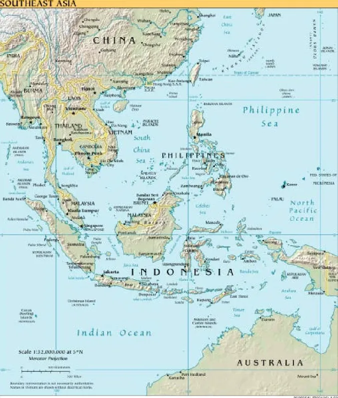 Figure 1.1 Map of the Region of Southeast Asia Source: The World Factbook, 2000
